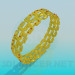 3d model Pulsera plateado oro - vista previa