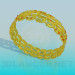 3d model Pulsera plateado oro - vista previa