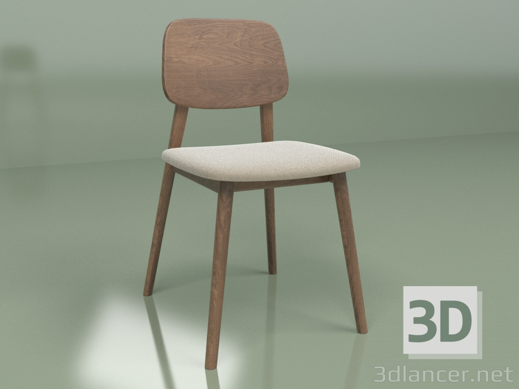 modello 3D Sedia Luus (noce, grigio) - anteprima