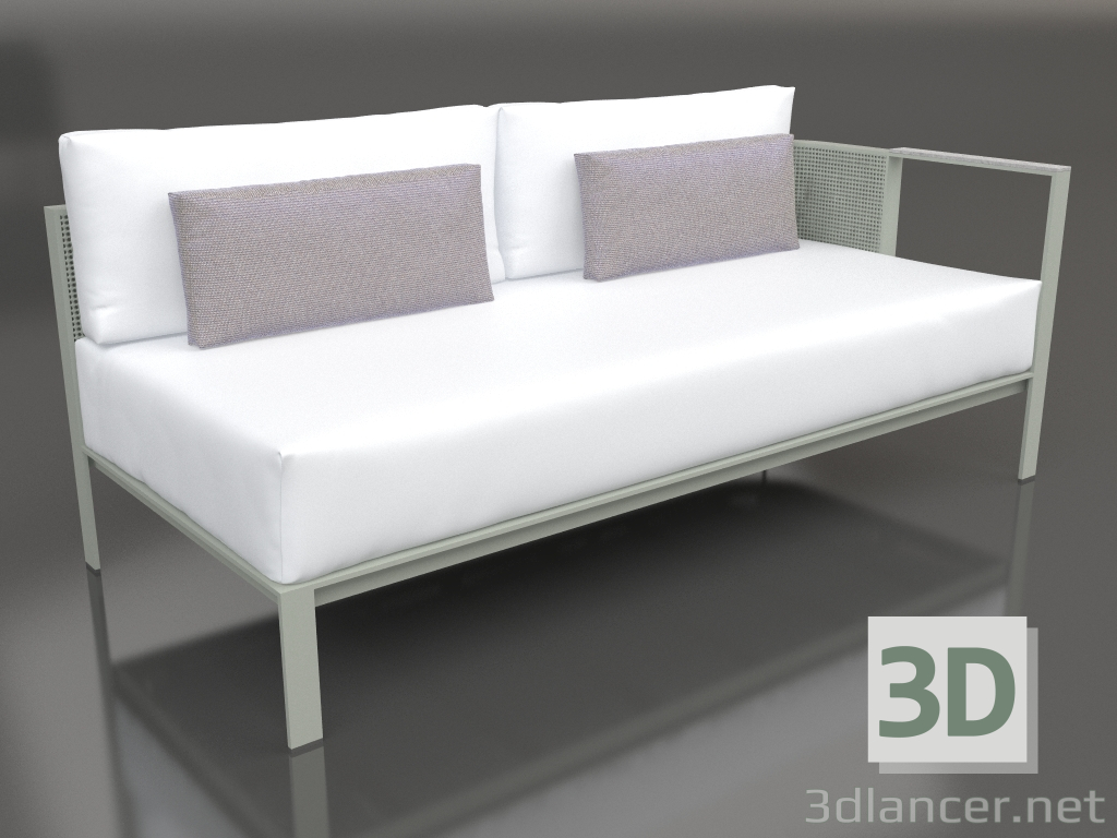 modello 3D Modulo divano, sezione 1 destra (Grigio cemento) - anteprima