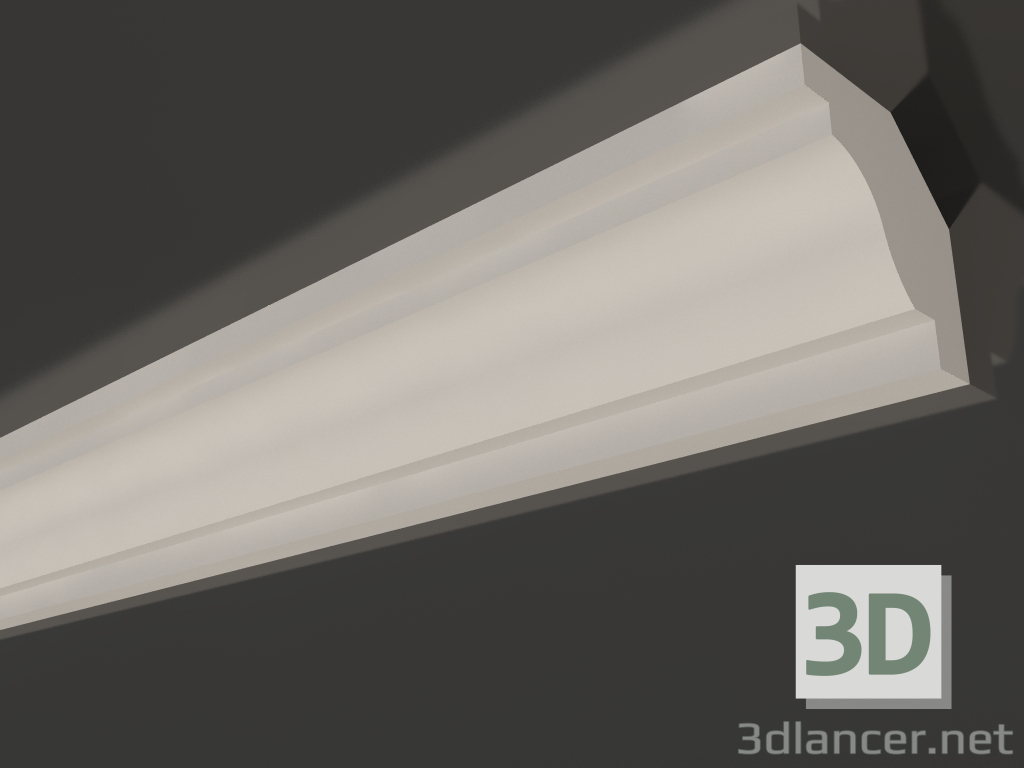 3d model Plaster ceiling cornice smooth KG 002 (30x30) - preview