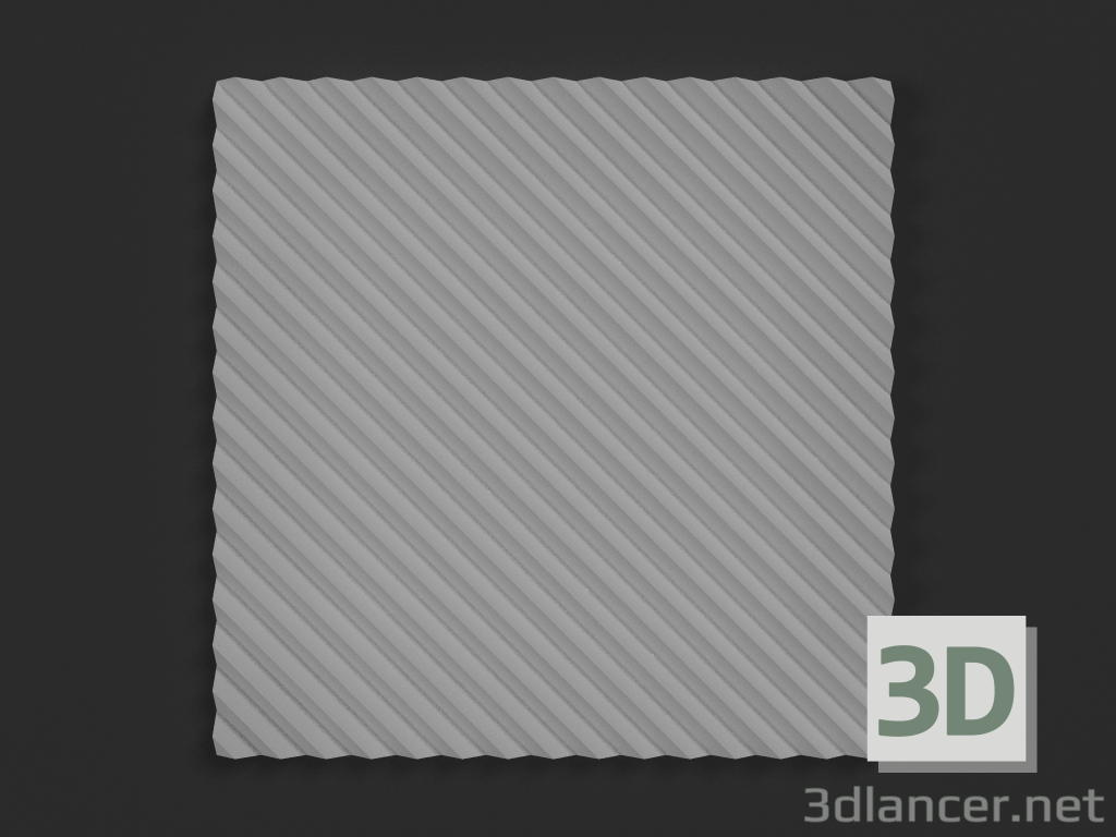 Modelo 3d Painel 3D de gesso Consul-4 diagonal - preview