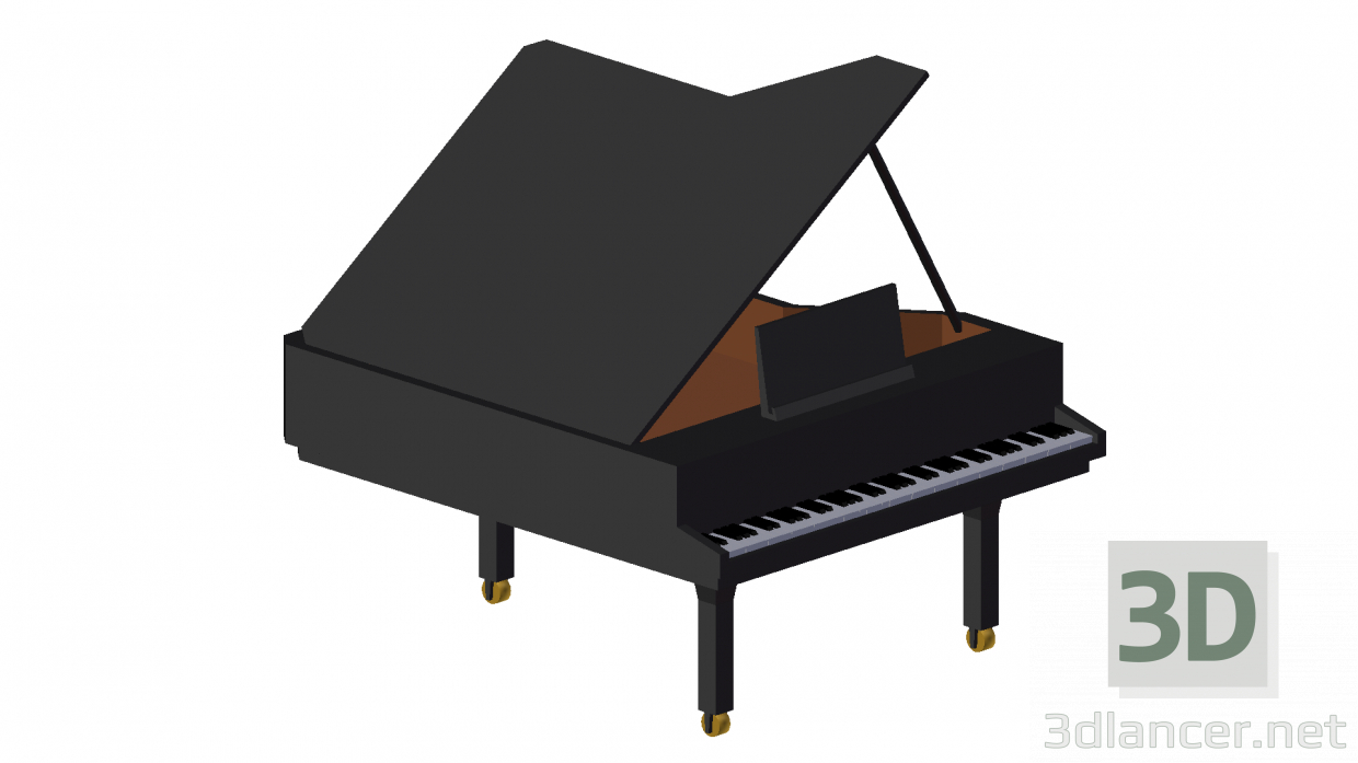 modello 3D Pianoforte a coda - anteprima