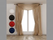 Cortinas de seda com lambrequim