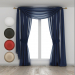 Cortinas de seda con lambrequin. 3D modelo Compro - render