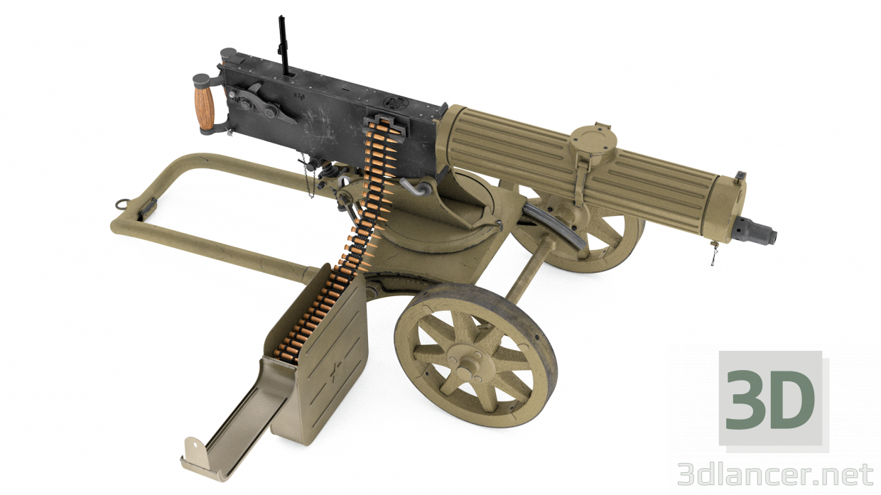 3D Modell Maxim-Maschinengewehr - Vorschau