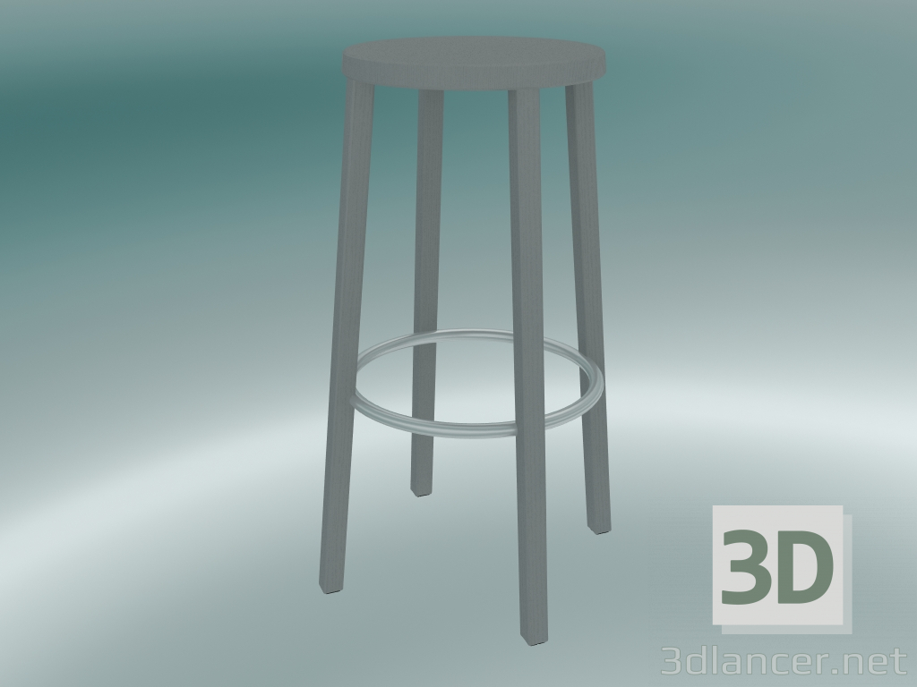 Modelo 3d Banqueta Banqueta BLOCCO (8500-00 (76 cm), cinza cinza, alumínio polido) - preview