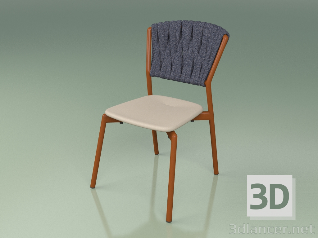 modello 3D Sedia 220 (Metallo Ruggine, Talpa in Resina Poliuretanica, Cintura Imbottita Grigio-Blu) - anteprima