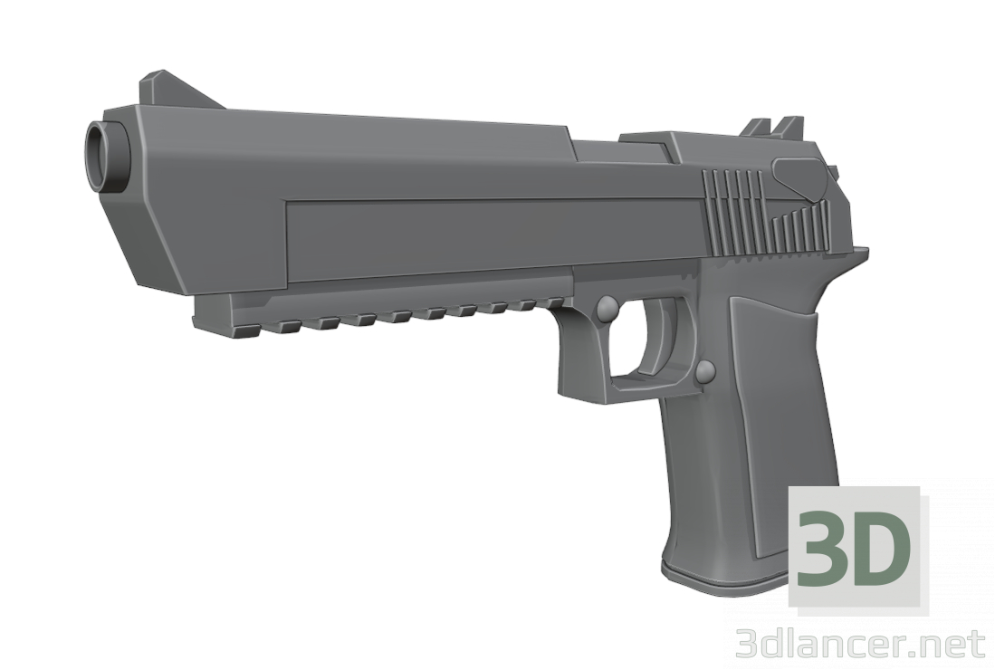 modello 3D pistola deagle - anteprima