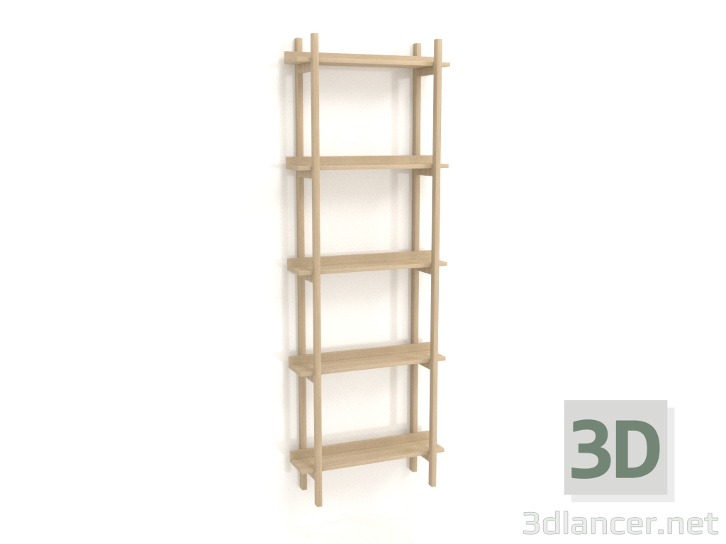 3d модель Стелаж ST 02 (600х200х1720, wood white) – превью