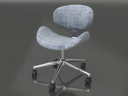 Fauteuil Miranda (gris-bleu - chrome)