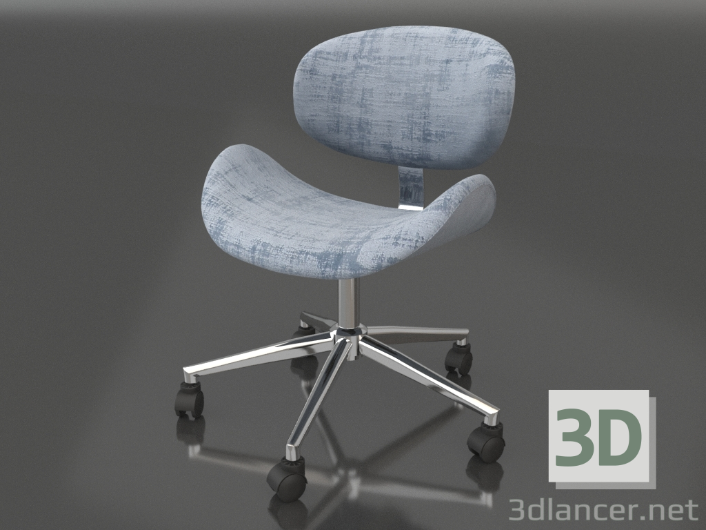 3d model Armchair Miranda (gray-blue - chrome) - preview