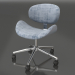 modèle 3D Fauteuil Miranda (gris-bleu - chrome) - preview