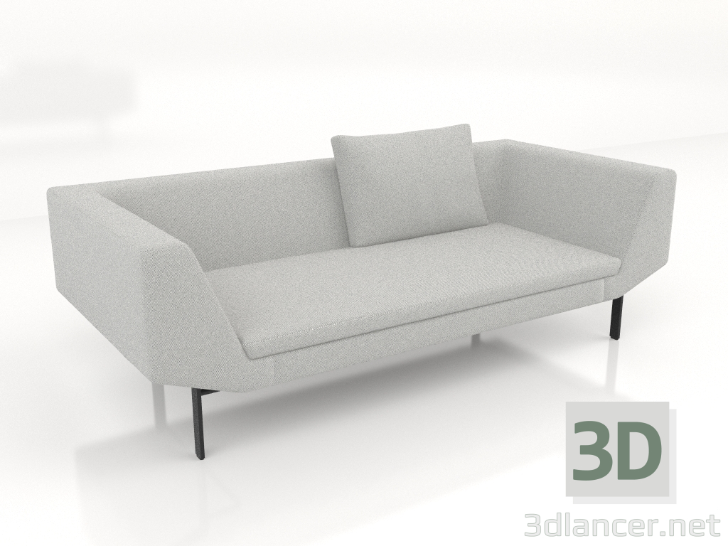 3d model Sofá de 2,5 plazas (patas de metal) - vista previa