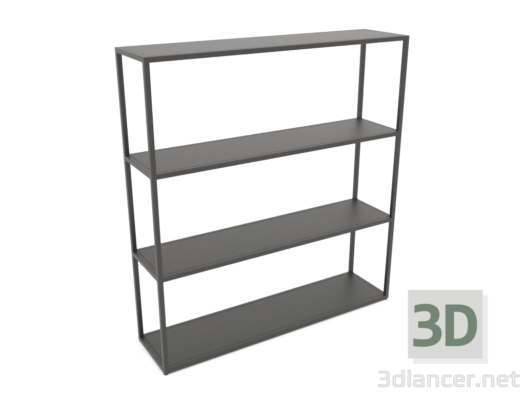 3d model Rectangular rack (METAL, 120x30x128, 4 shelves) - preview