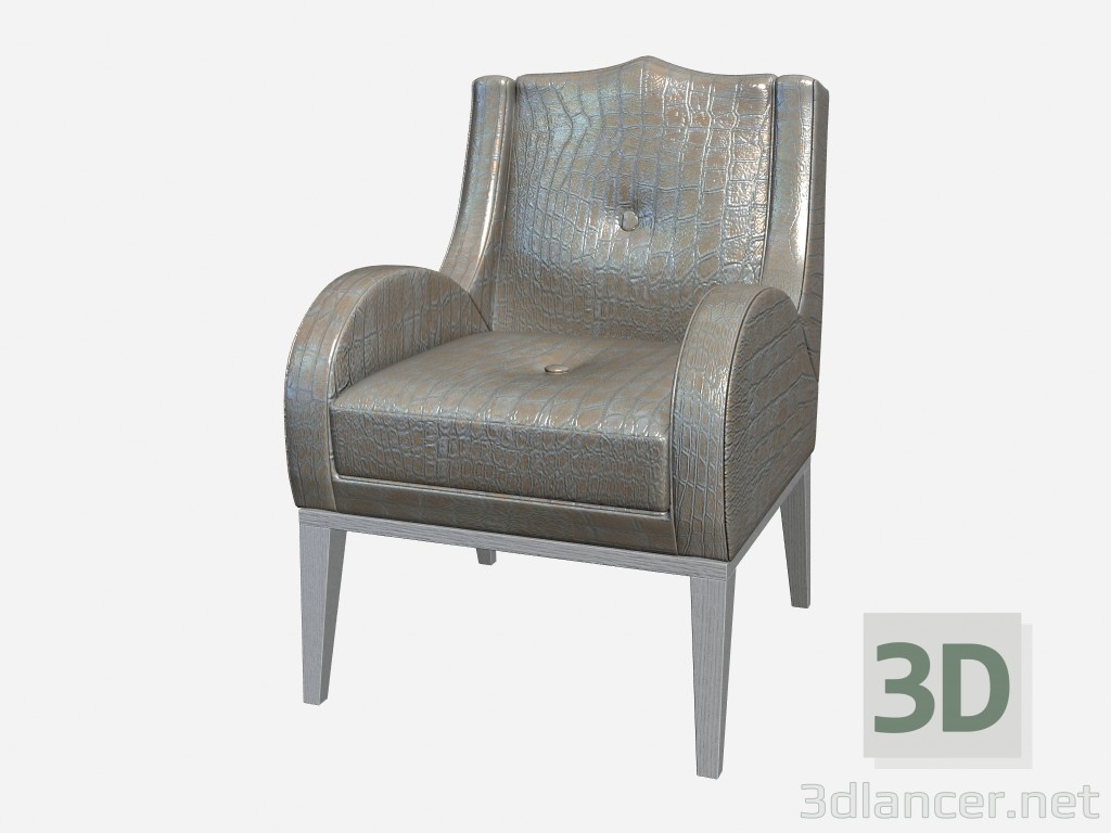 3d model Sillón de cuero en las piernas de madera Tyner - vista previa