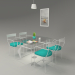 3d model Mesa comedor hierro pintado y cristal by hudviak - vista previa