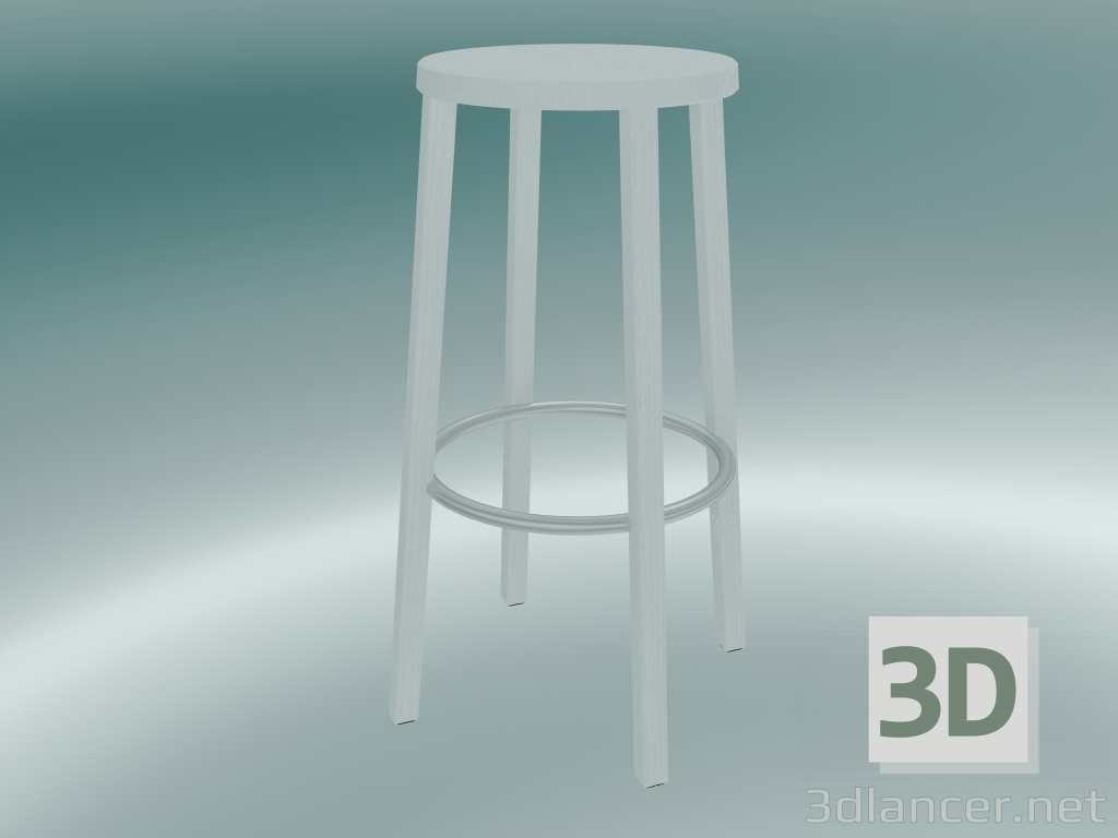 3D Modell Hocker BLOCCO Hocker (8500-00 (76 cm), Esche weiß, Aluminium geschliffen) - Vorschau