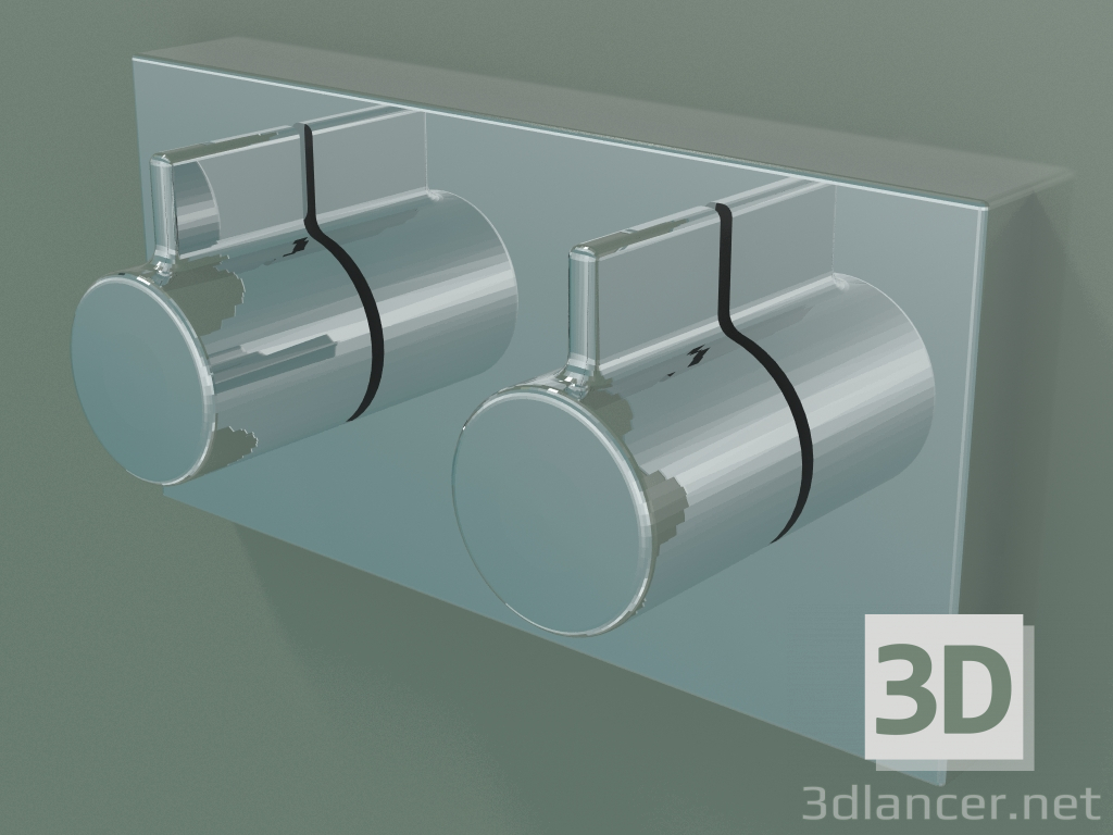 modello 3D Valvola miscelatrice termostatica con regolatore di flusso (36325985-00) - anteprima