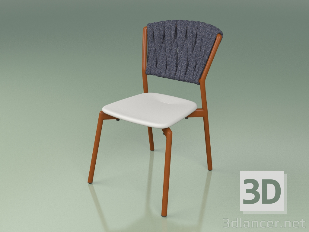 modello 3D Sedia 220 (Metallo Ruggine, Resina Poliuretanica Grigio, Cintura Imbottita Grigio-Blu) - anteprima