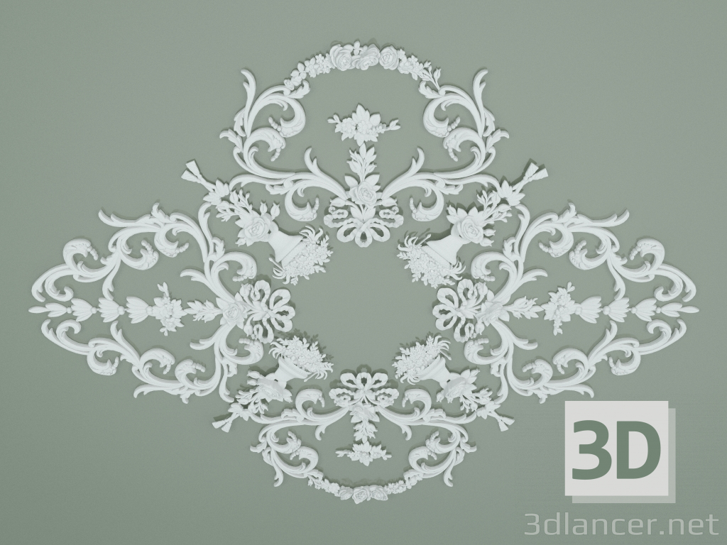 3d model Prefabricated plaster rosette PA038 - preview