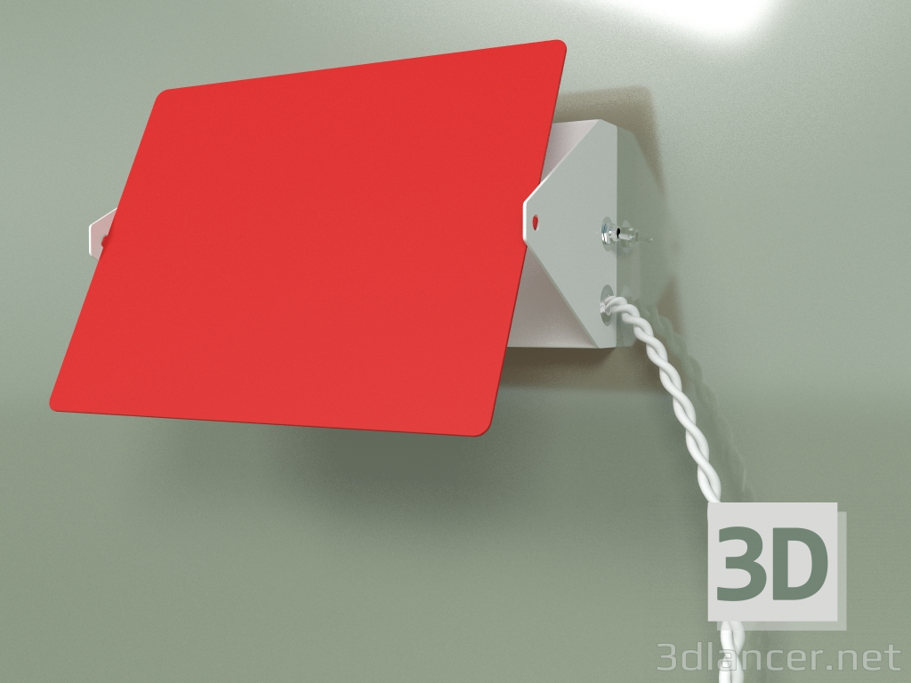 3d model Aplique de pared Pivotante (rojo) - vista previa