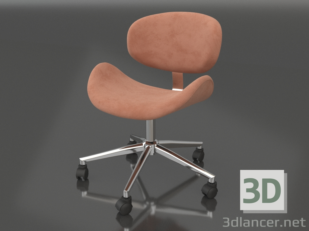 3d model Armchair Miranda (coral - chrome) - preview