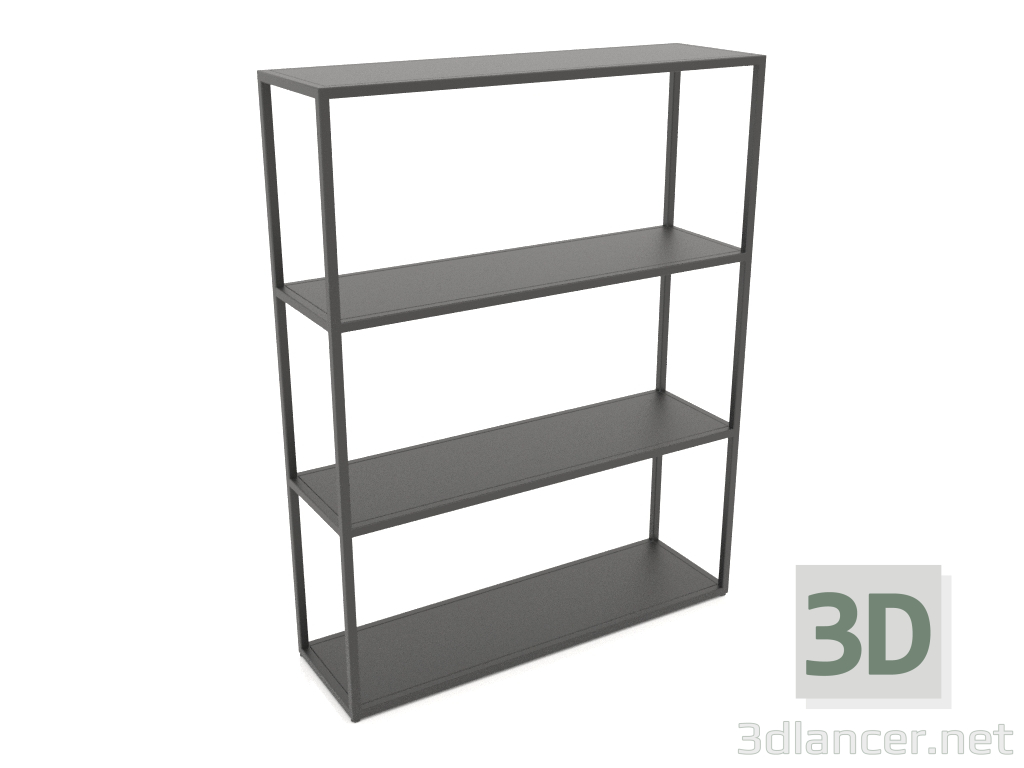 3d model Rectangular rack (METAL, 100x30x128, 4 shelves) - preview