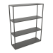 3d model Rectangular rack (METAL, 100x30x128, 4 shelves) - preview