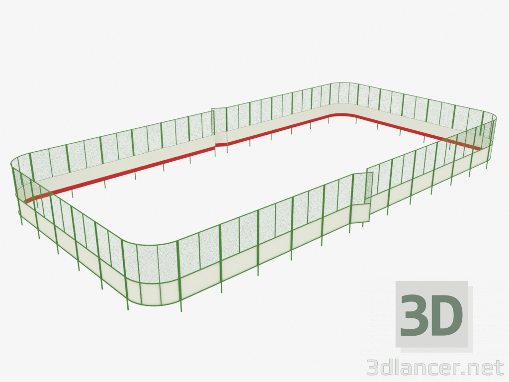 3d модель Хоккейный корт (31x15) – превью