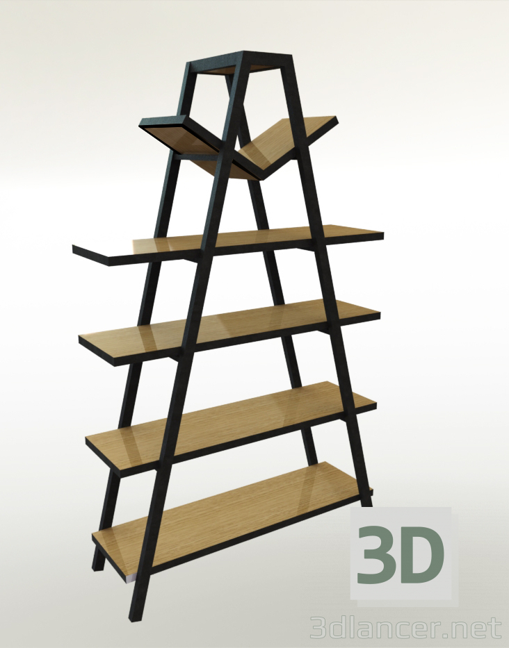 Modelo 3d Estante de livros - preview