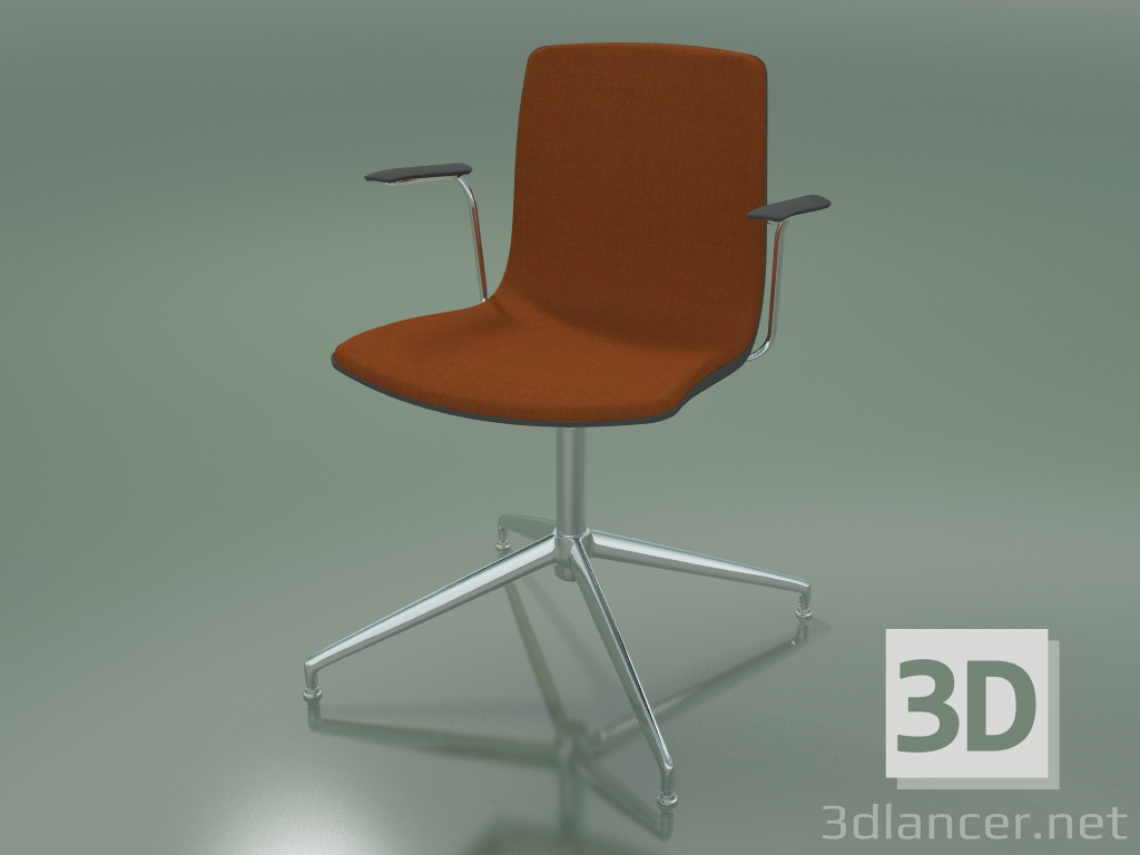 3d model Silla 5907 (4 patas, con tapizado frontal, giratorio, polipropileno, con reposabrazos) - vista previa