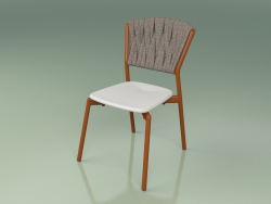 Chair 220 (Métal Rouille, Résine Polyuréthane Gris, Ceinture Rembourrée Gris-Sable)