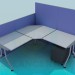 Modelo 3d Mesa de escritório de canto com painéis - preview