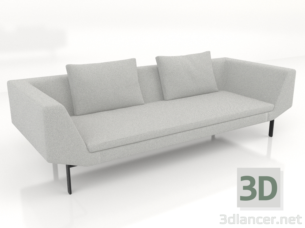 3D Modell 3-Sitzer-Sofa (Metallbeine) - Vorschau