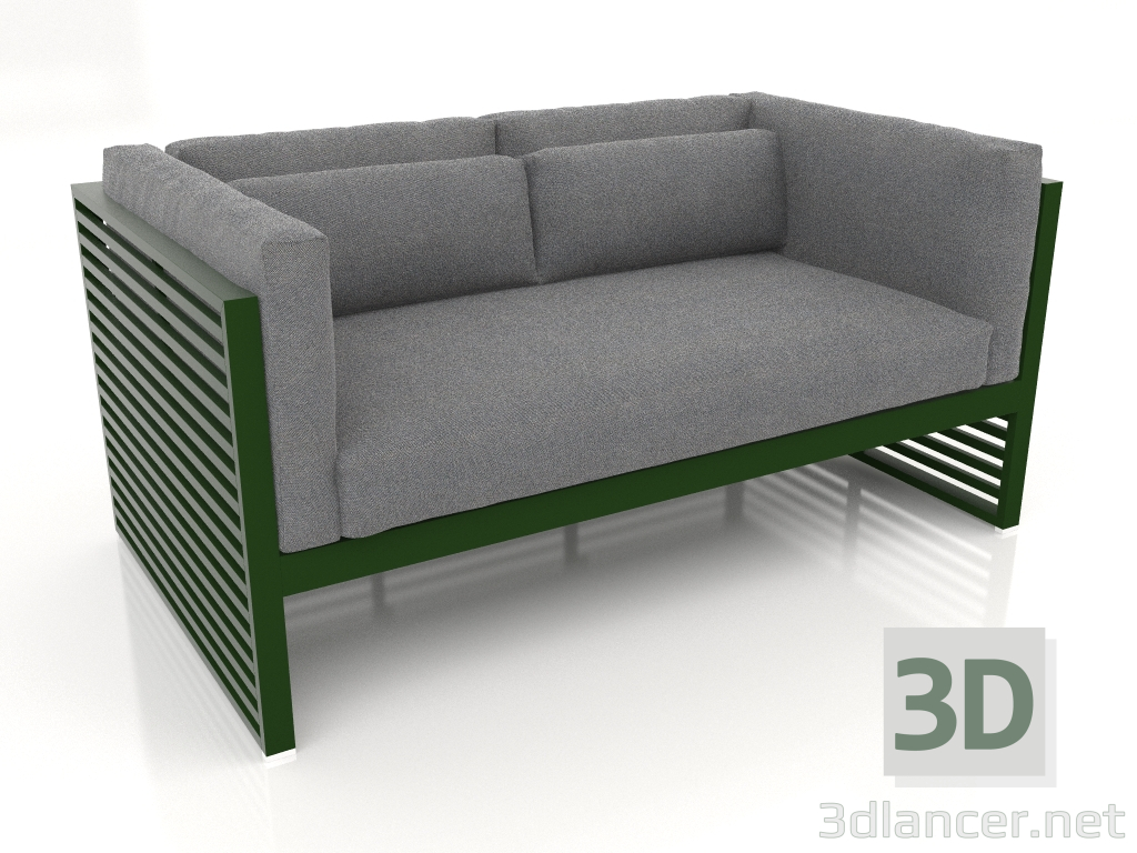 modello 3D Divano 2 posti (Verde bottiglia) - anteprima