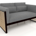 3D Modell 2-Sitzer-Sofa mit hoher Rückenlehne (Schwarz) - Vorschau