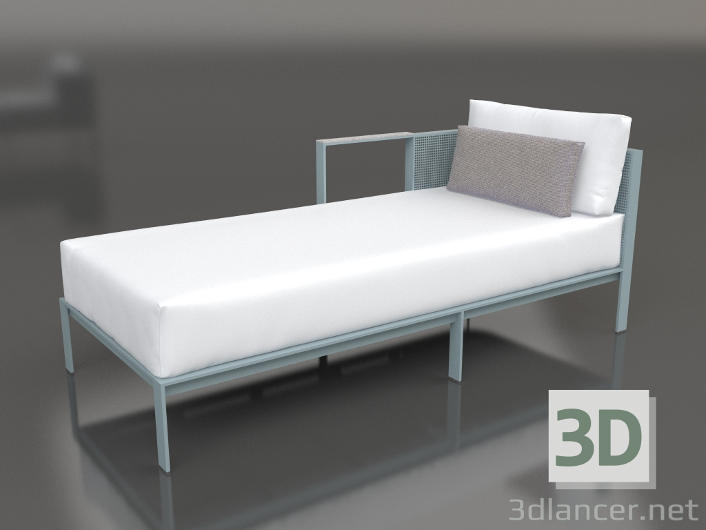 3d model Módulo sofá sección 2 izquierda (Gris azul) - vista previa