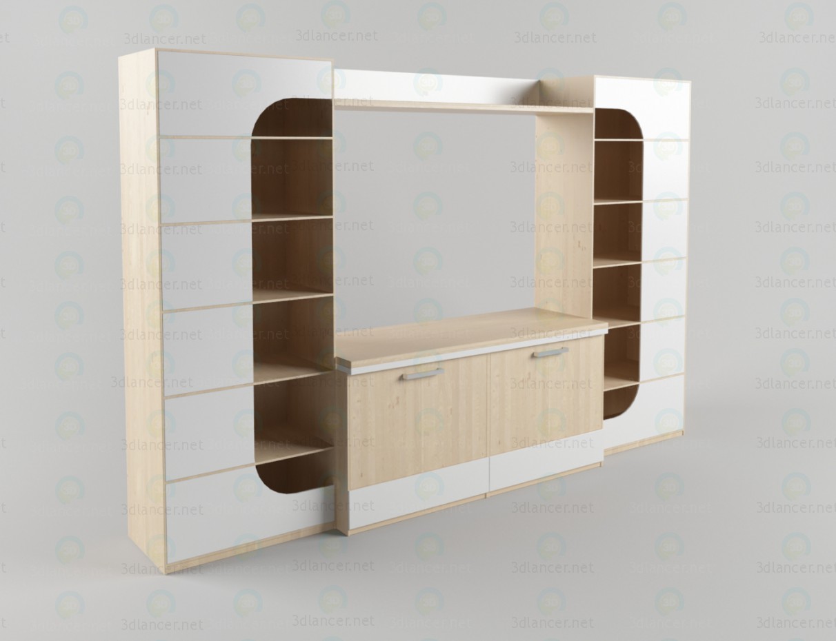 3d model Wall unit in the living room 3 - preview