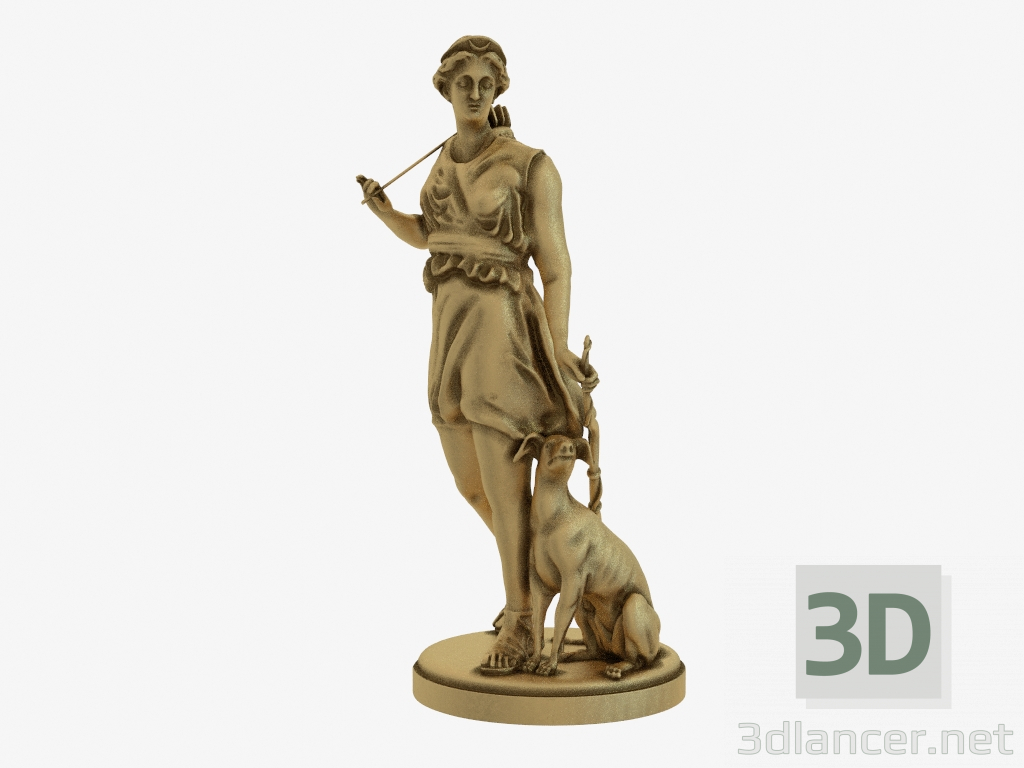 3D Modell Eine Bronze-Skulptur von Diana - Vorschau