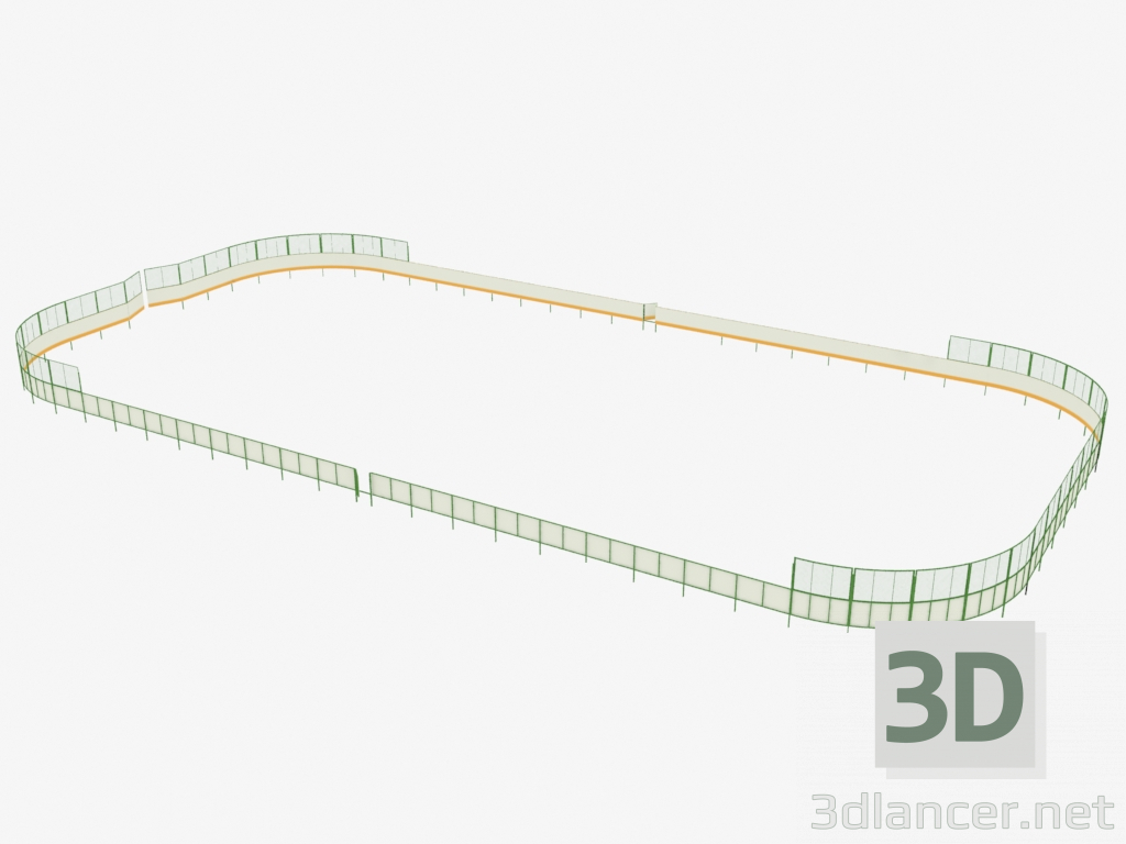 3d model Cancha de hockey (30x60) - vista previa