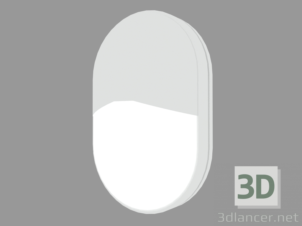 modello 3D Lampada da parete VEDO OVAL CON VISIERA GIÙ (S6759) - anteprima