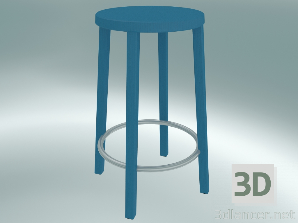 3d model Stool BLOCCO stool (8500-60 (63 cm), ash blue, sanded aluminum) - preview