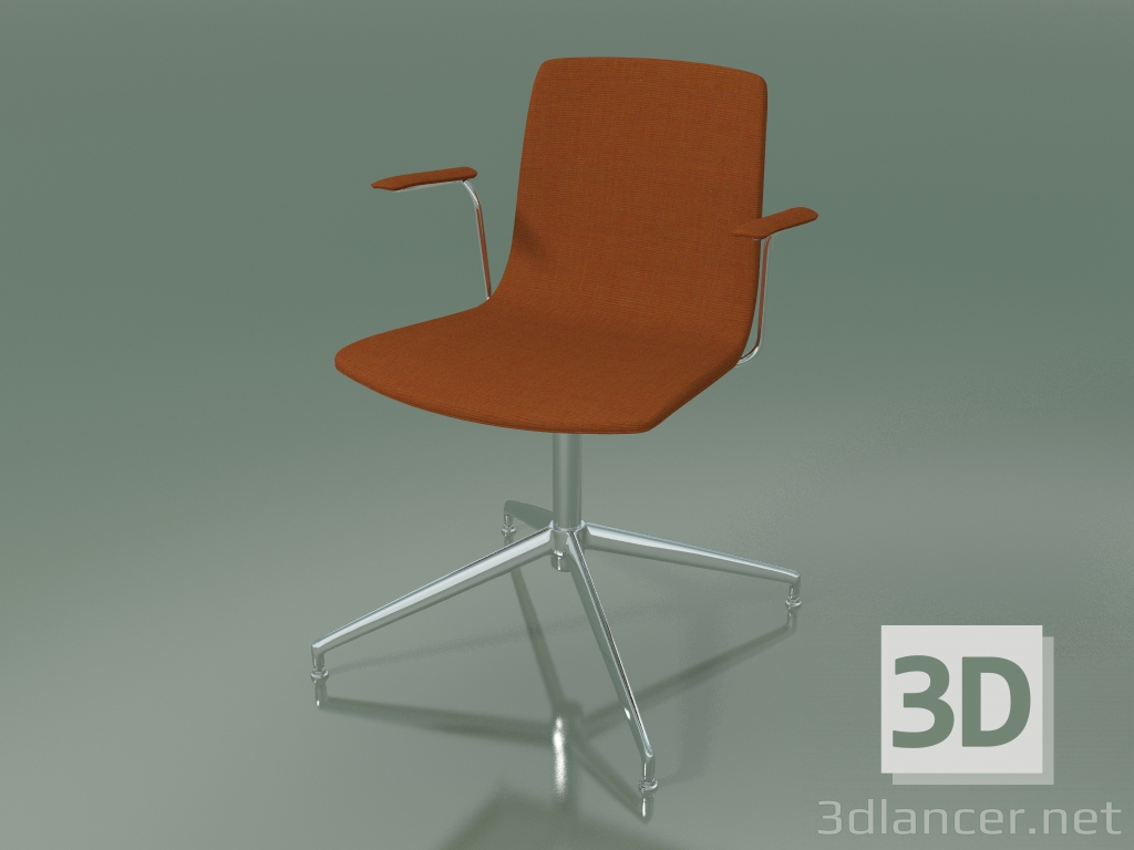 modello 3D Sedia 5908 (4 gambe, con imbottitura, girevole, con braccioli) - anteprima