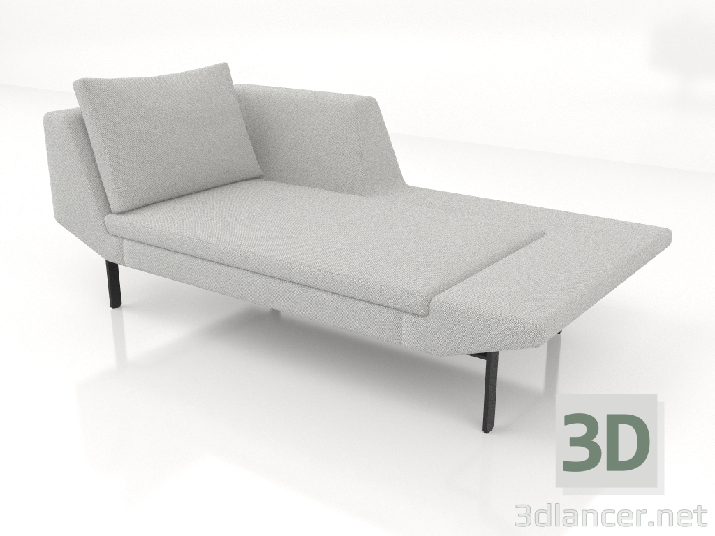 Modelo 3d Chaise longue 177 com apoio de braço à esquerda (pernas metálicas) - preview