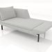 3D Modell Chaiselongue 177 mit Armlehne links (Metallbeine) - Vorschau