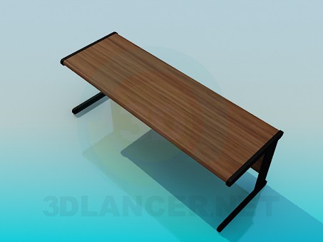 modèle 3D Bureau long - preview