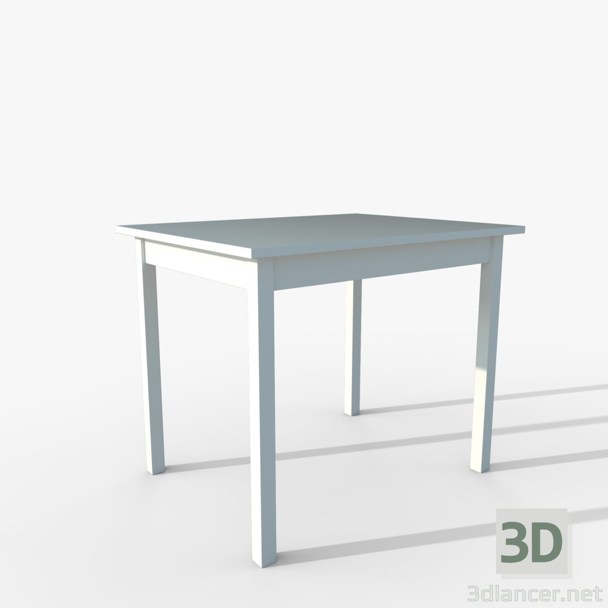 modèle 3D de Table IKEA OLMSTAD 90x70 blanc acheter - rendu