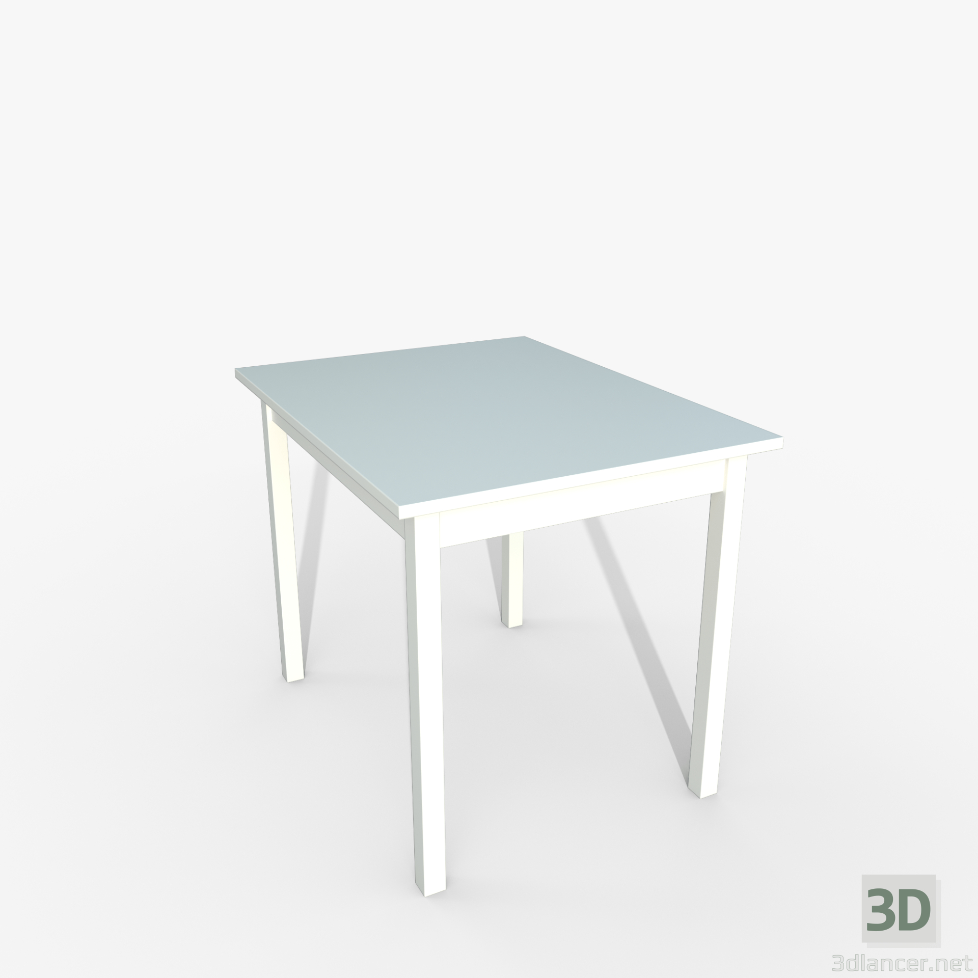 modèle 3D de Table IKEA OLMSTAD 90x70 blanc acheter - rendu