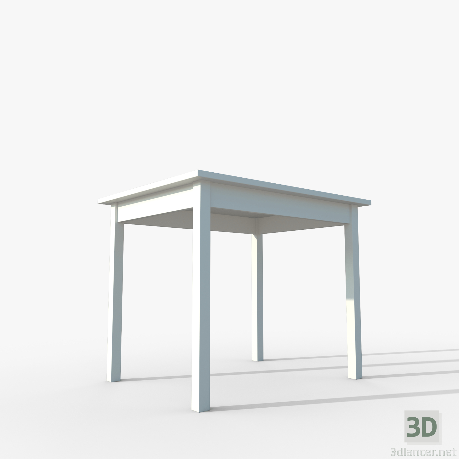 modèle 3D de Table IKEA OLMSTAD 90x70 blanc acheter - rendu